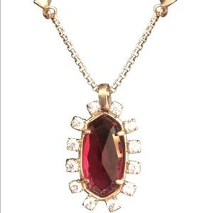 Kendra Scott gold and ruby necklace